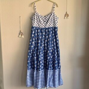 J.Crew Vintage Floral Boho Tier Skirt Maxi Dress 14